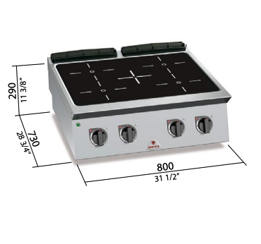 Cocina eléctrica Bertos Mod.SE7P4B/VTR